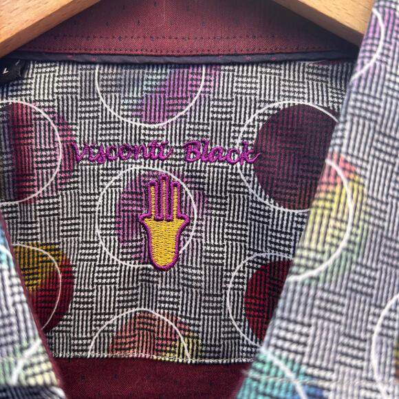 luchiano visconti mixed print cotton button up - Picture 2 of 6